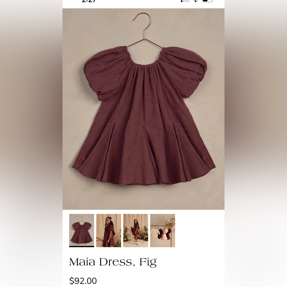 Noralee Maia Fig Dress 2t- like new!